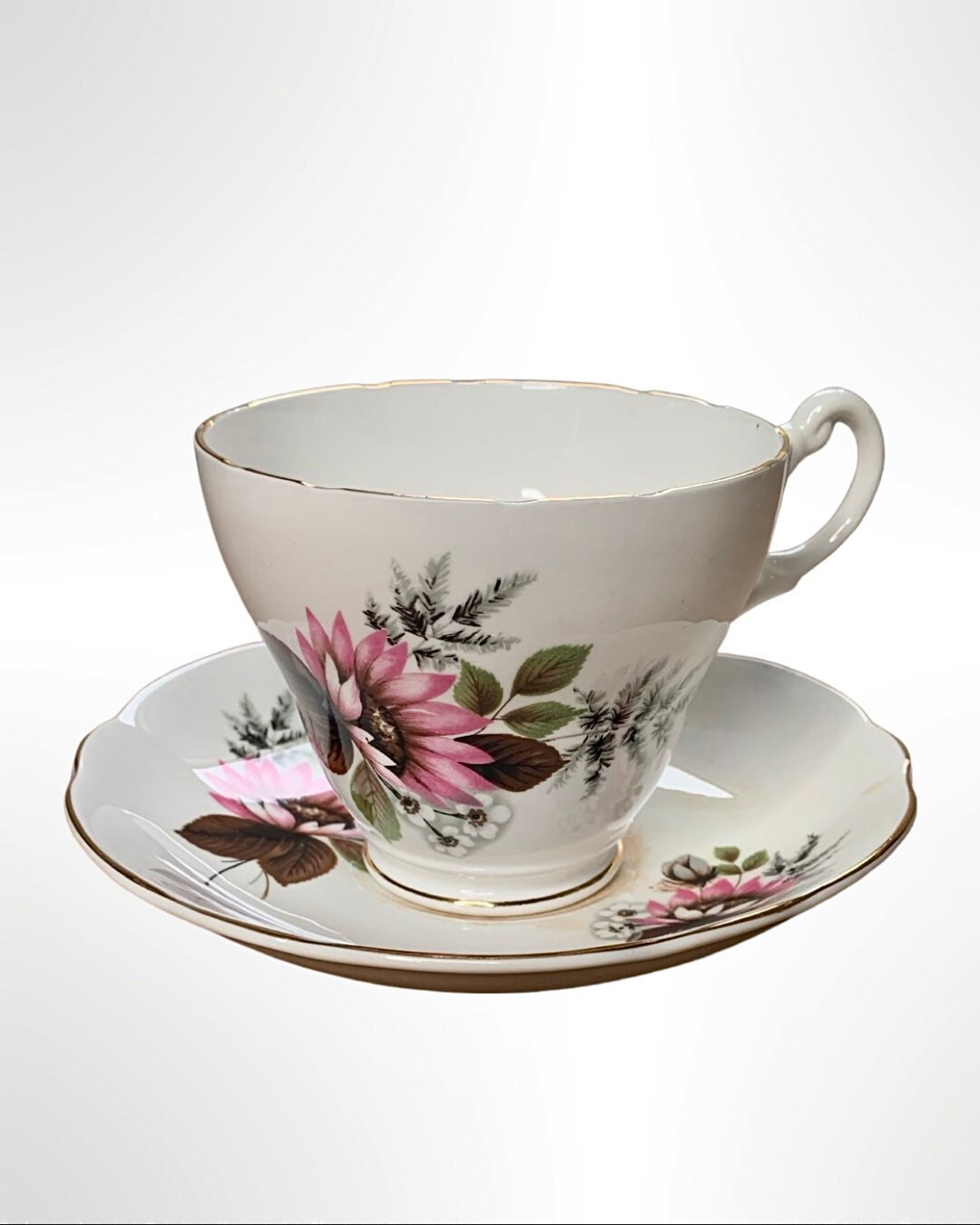 Royal Ascot Bone China Tea Cup and Saucer Set Etsy