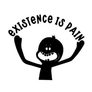 Existence is pain Window Decal - Mr. Meeseeks Window Decal - Meeseek Window Decal - Adult Cartoon Window Decal - Adult Window Decal