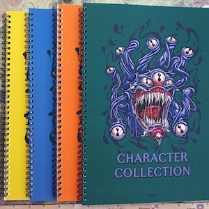 DnD character sheets for 5 characters in one large player's journal with a pocket, A4