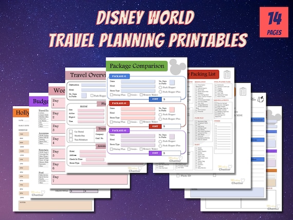 Disney World Travel Planning Printables - Etsy