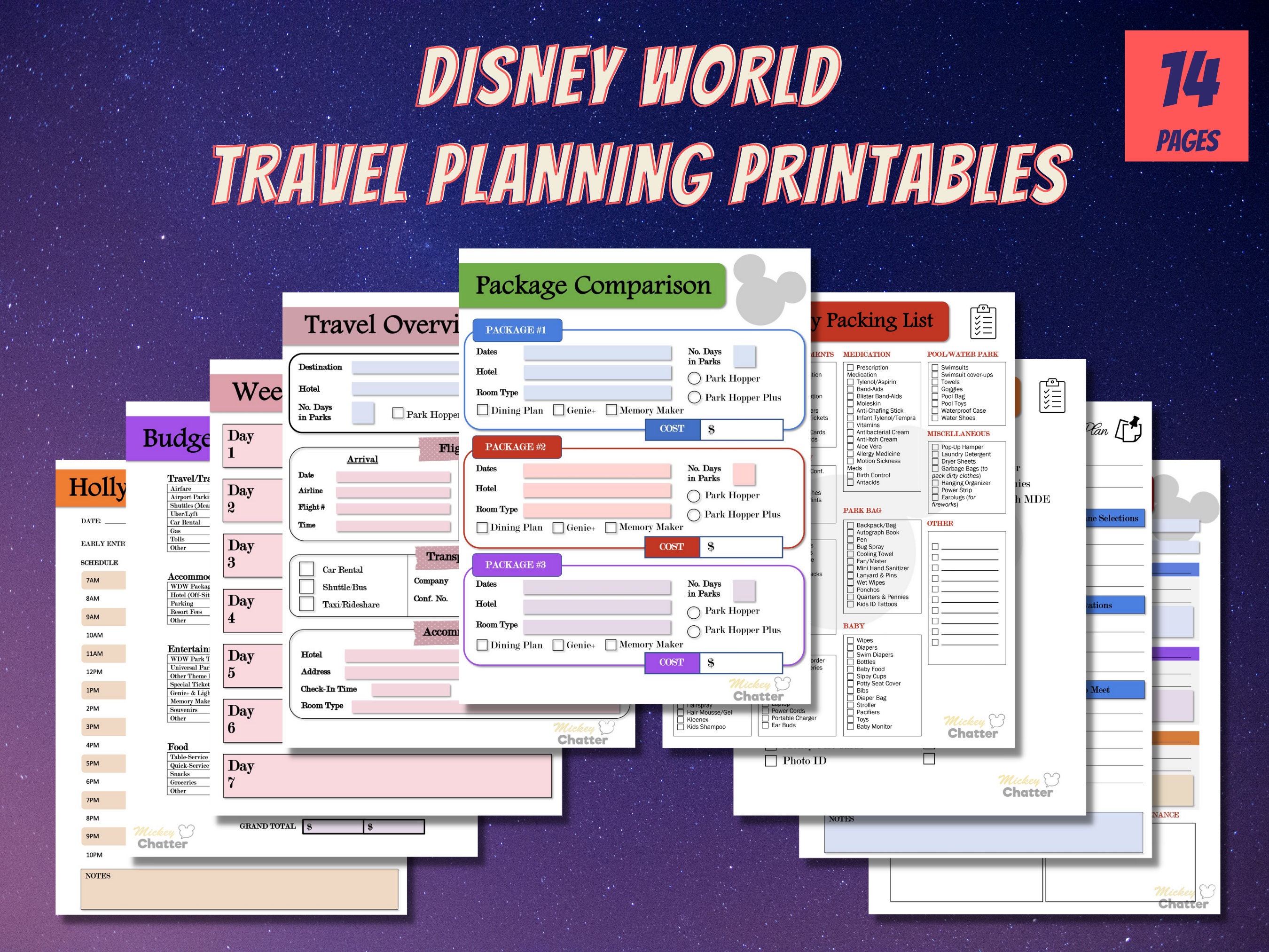 Disney World Travel Planning Printables - Etsy