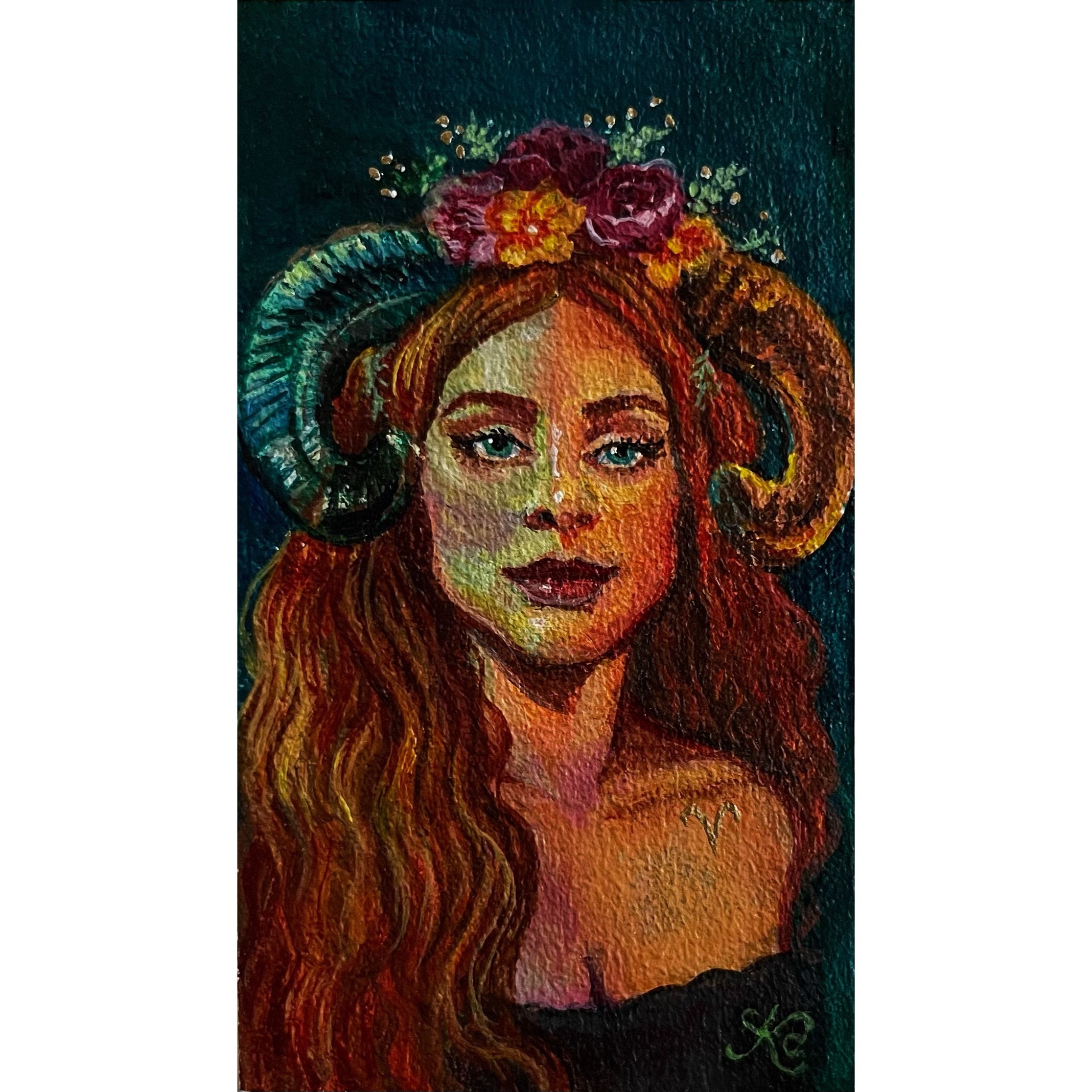 Aries Goddess Miniature Painting — Kelsey Critchfield