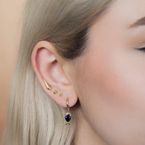 Sparkling Hoop Earring Set – Gold Tone Minimalist Huggie Hoops, Stackable Earrings Gift