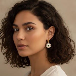 Handmade Enamel Flower Earring