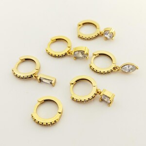 Sparkling Hoop Earring Set – Gold Tone Minimalist Huggie Hoops, Stackable Earrings Gift