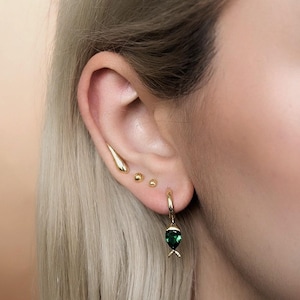 Sparkling Hoop Earring Set – Gold Tone Minimalist Huggie Hoops, Stackable Earrings Gift