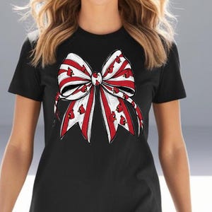 Preppy Mascot PNG | Cardinal Mascot PNG | Cardinal Bow PNG | Celebrate Game Day with this Coquette Cardinal Mascot Bow for Sublimation