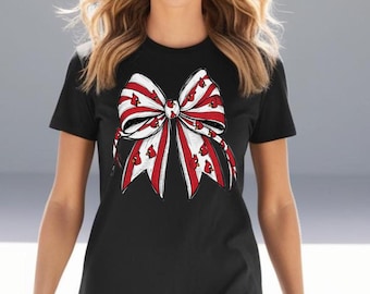 Preppy Mascot PNG | Cardinal Mascot PNG | Cardinal Bow PNG | Celebrate Game Day with this Coquette Cardinal Mascot Bow for Sublimation