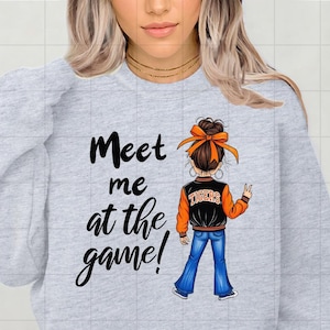 Girly Tigers School Mascot PNG | Preppy Tigers School Spirit Shirt Sublimation Design | Meet Me at the Game! Game Day PNG | Tiger Mascot