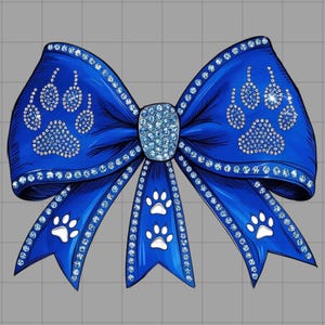 Kentucky Basketball Wildcats Rhinestone Paw Print Bow | Coquette Aesthetic Wildcats Bow | UK Bow for Sublimation, Shirts, etc.