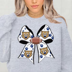 UK Wildcats Coquette Aesthetic Bow PNG | Wildcats Football Spirit Bow | Kentucky Wildcats Fan Blue Bow | Sublimation for T-Shirts, Gifts