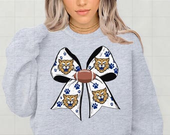 UK Wildcats Coquette Aesthetic Bow PNG | Wildcats Football Spirit Bow | Kentucky Wildcats Fan Blue Bow | Sublimation for T-Shirts, Gifts