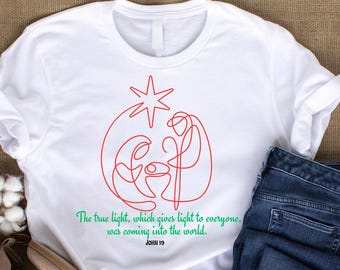 Nativity SVG John 1:9 The true light which gives light to everyone was coming into the world. Christian SVG Lord SVG | Jesus png