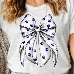 UK Wildcats Coquette Aesthetic Bow PNG | Big Blue Madness Bow | Kentucky Wildcats Fan Blue Bow | Sublimation for T-Shirts, Bags, Gifts