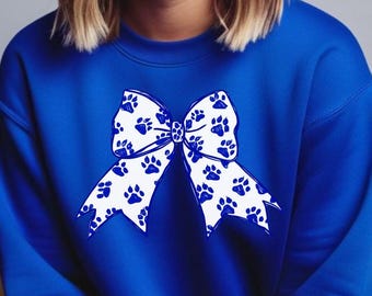 UK Wildcats Coquette Aesthetic Bow PNG | Big Blue Madness Bow | Kentucky Wildcats Fan Blue Bow | Sublimation for T-Shirts, Bags, Gifts