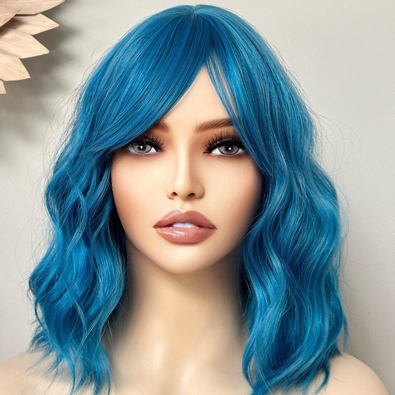 Exquisite Short Blue Wig Design Collection