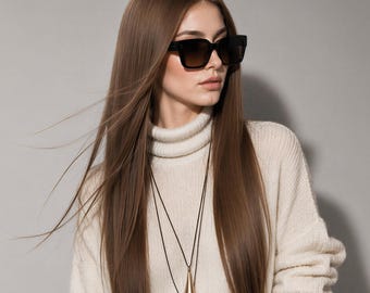 24-Inch Light Brown 13x4 Lace Front Long Straight Synthetic Wig