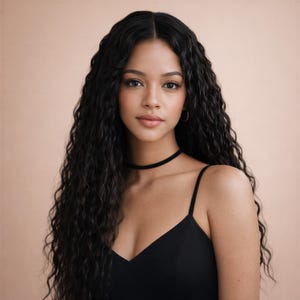 24-Inch Black Curly Small Lace Front Wig | Long Heat-Resistant Synthetic Hair, Natural Look