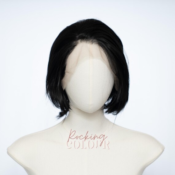 Wig bob black sleek Short style wig Amazon.com : BARSDAR Short Black Bob Wig With Bangs - Black  main image 3