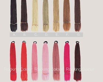 24-Inch Braided Ponytail Extension – Multi-Colour Synthetic Festival Hairpiece