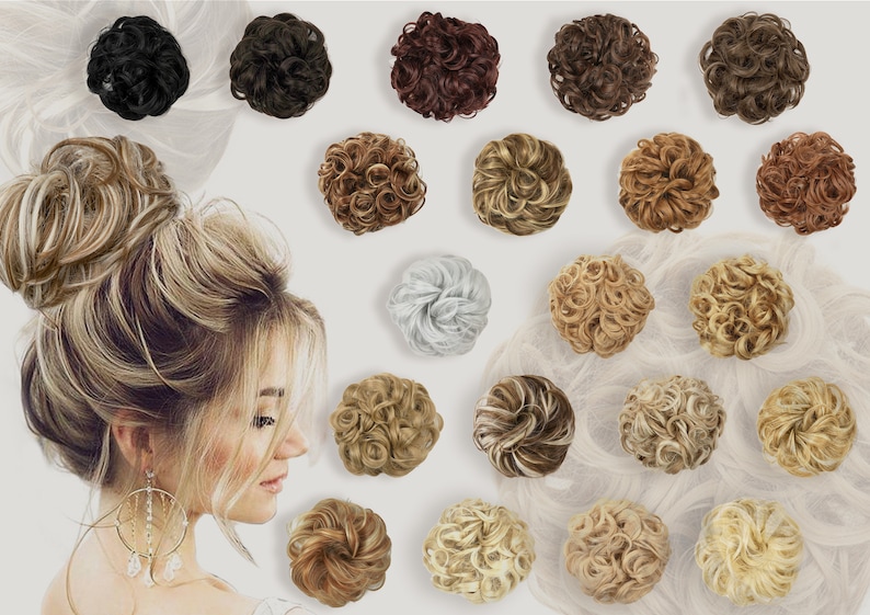 Messy Bun Hair Scrunchie | Synthetic Hairpiece with Elastic Band for Quick Updo image 1