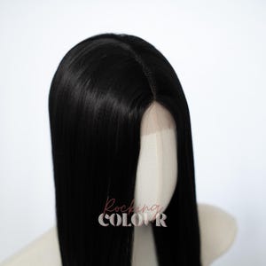 28-Inch Jet Black Straight Small Lace Front Wig | Extra Long Synthetic Hair image 7