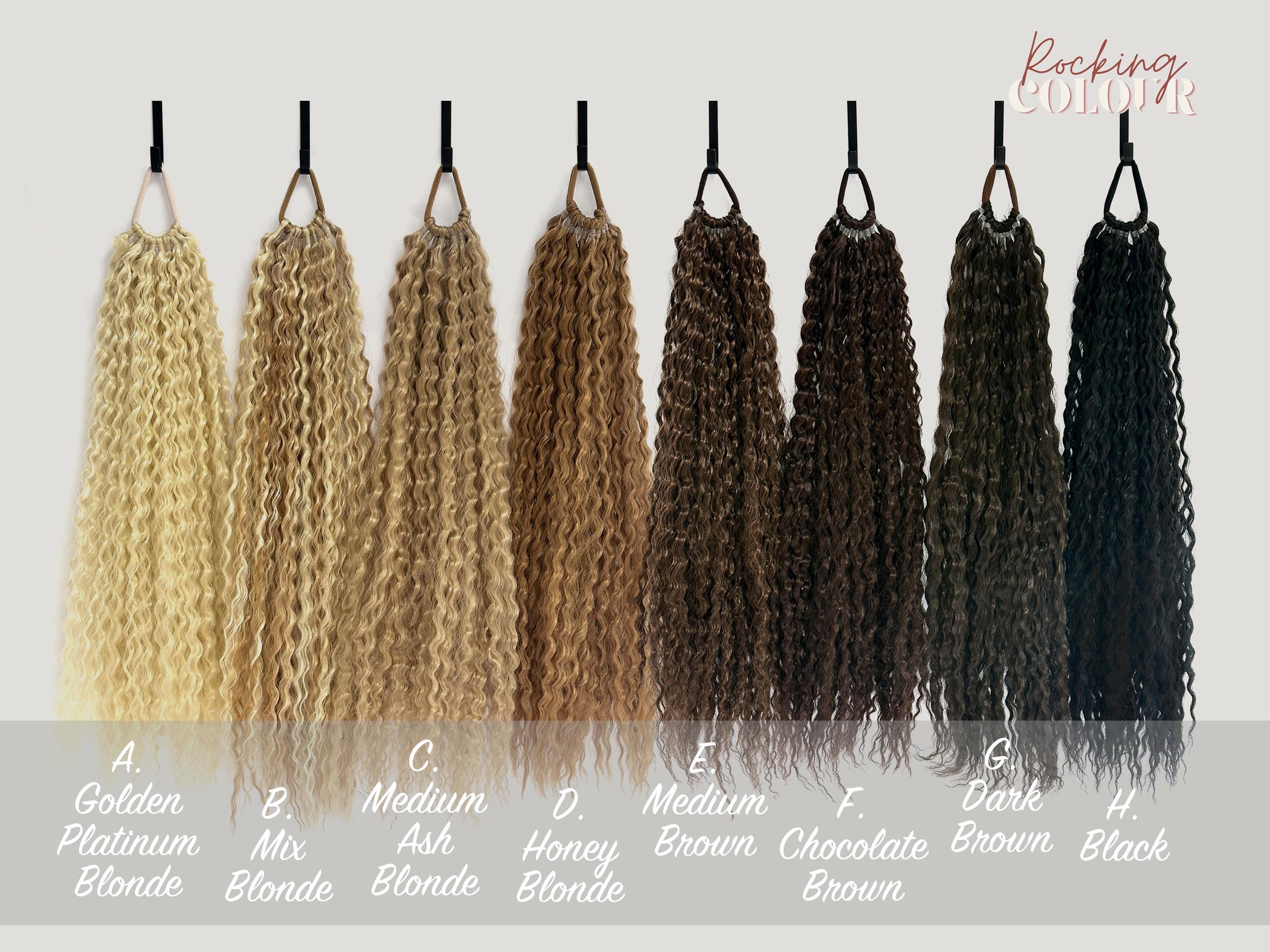 Queue De Cheval Postiche Synthétique 40 Cm - Couleur Chocolate Poli Cobre De Malla, Texture Frisée