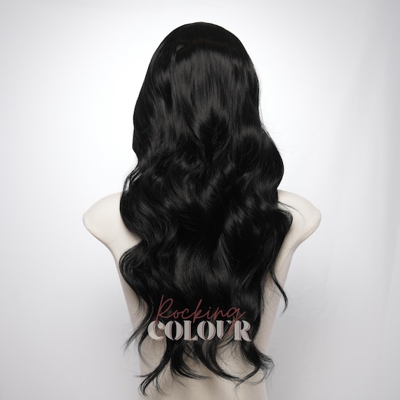 24-inch Black Wavy 13x4 Lace Front Wig | Long Heat-resistant  display picture 2