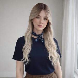 24-Inch Wavy Ombre Wig | Ash Brown to Ash Blonde with Side Fringe