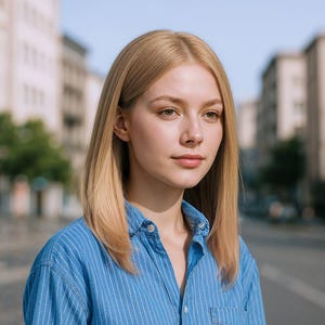 Lace Front Wig Short Blonde Straight 14-Inch Shoulder-Length Synthetic Hair Natural Look Luxury + Free Wig Cap