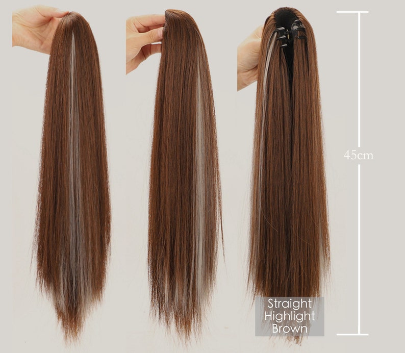 Straight / Wave Pony Tail Claw Clip Soft Hair Extension zdjęcie 4