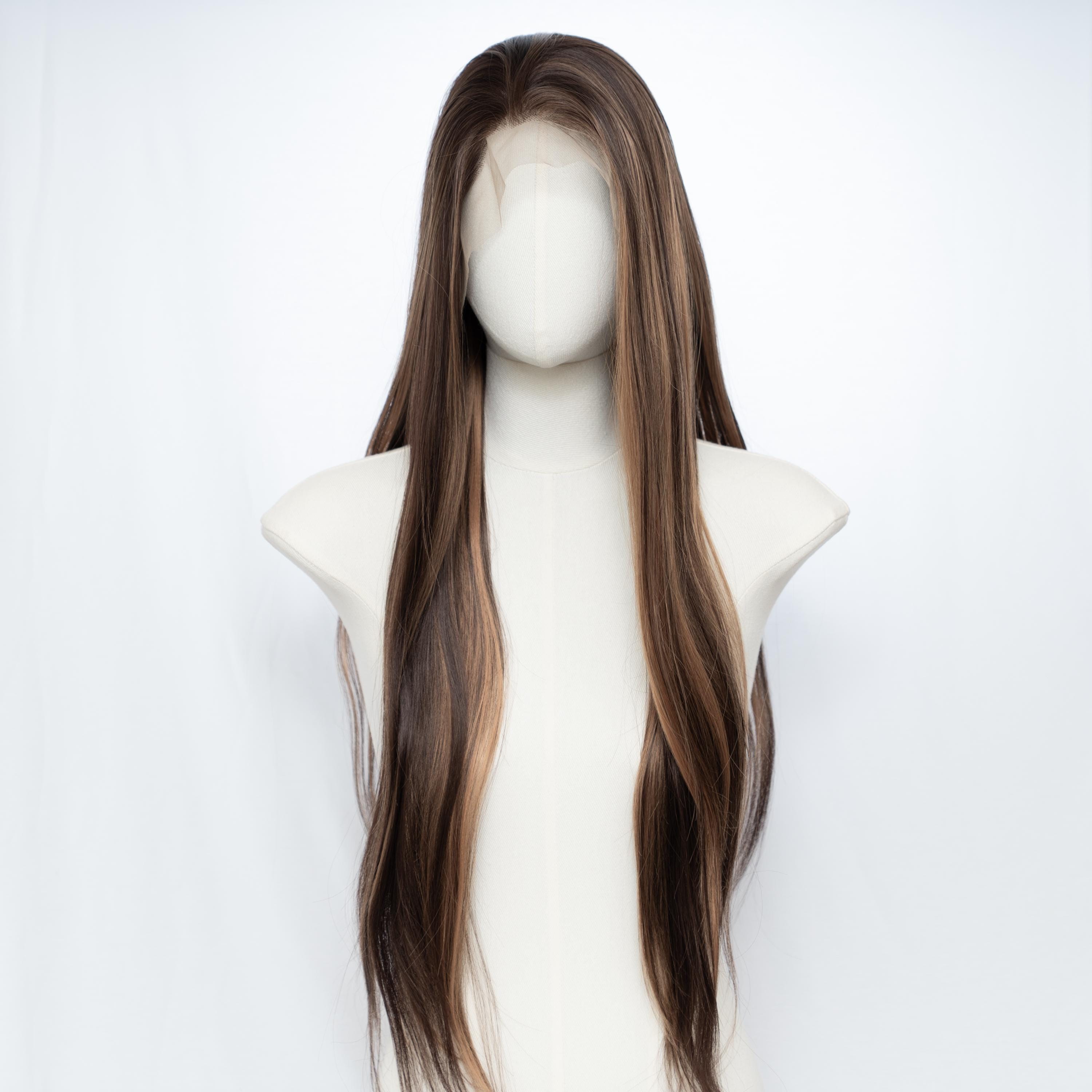 Virgin Remi human hair wig 26” 360 lace in dark brown free parting 13x10 Virgin Remi human hair wig 26” 360 lace in dark brown free  main image 2