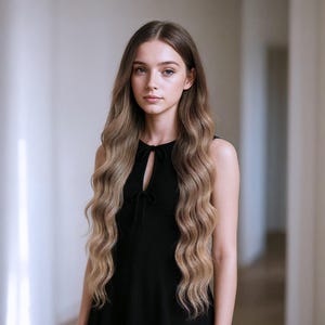 Ombre Brown Wavy Small Lace Front Wig 24-Inch Long Dark Root Brown Hair with FREE Wig Cap