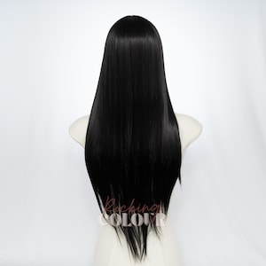 28-Inch Jet Black Straight Small Lace Front Wig | Extra Long Synthetic Hair image 8