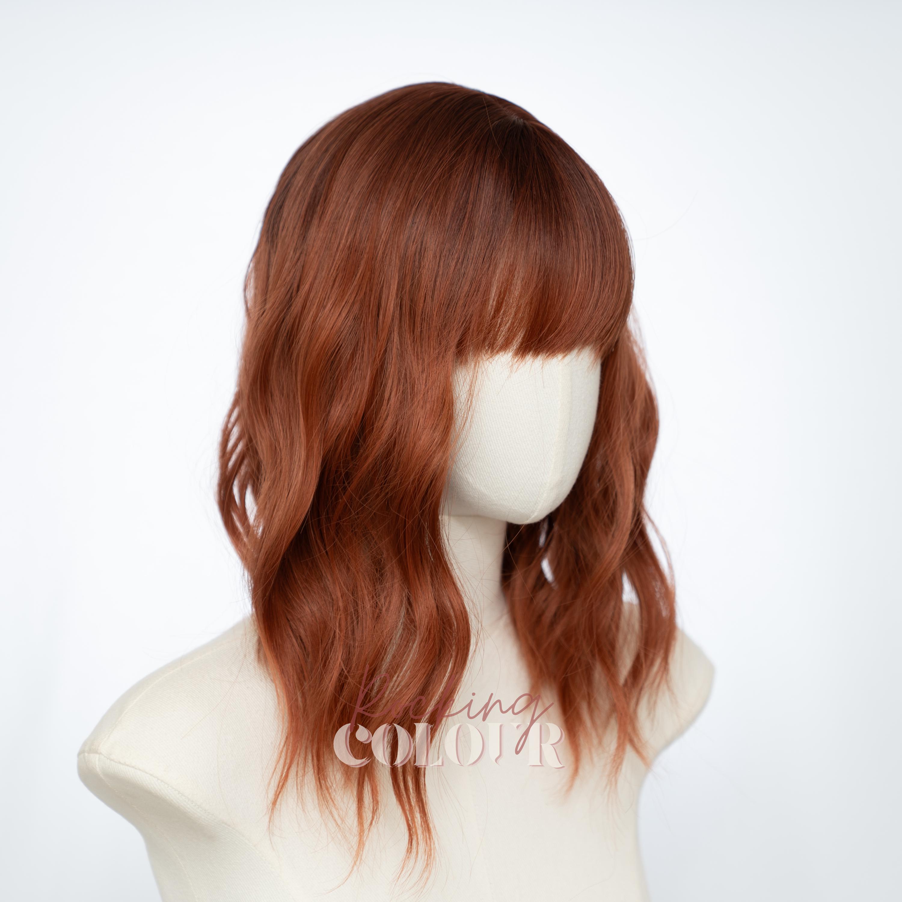 Demi-perruque Synthétique Châtain Cuivré 60 Cm - Bonnet Moyen, 2 Attaches, Made In Germany