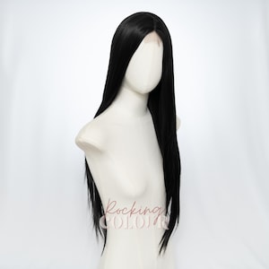 28-Inch Jet Black Straight Small Lace Front Wig | Extra Long Synthetic Hair image 5
