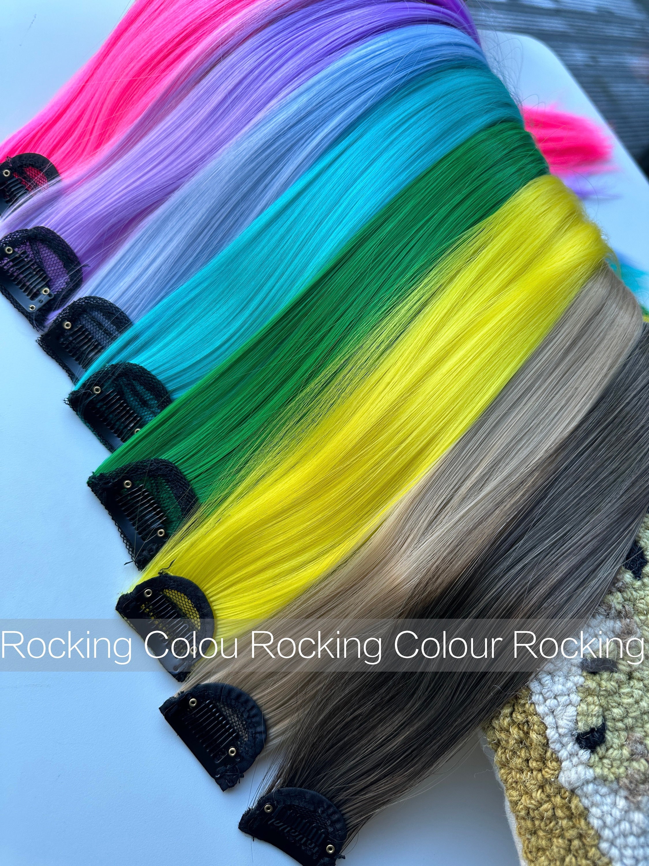 Z-CHARMMY Colored Hair Extensions With Tinsels, Clip In