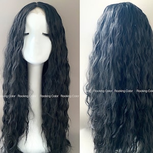 24'' Lace Front Black Curly Long Wig-FREE Wig Cap
