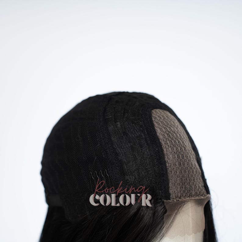 28-Inch Jet Black Straight Small Lace Front Wig | Extra Long Synthetic Hair image 6