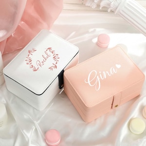 Personalized Double Layer Leather Jewelry Box, Custom Jewelry Storage Box, Bridesmaid Gift, Gift For Mother, Gift For Her, Christmas Gift