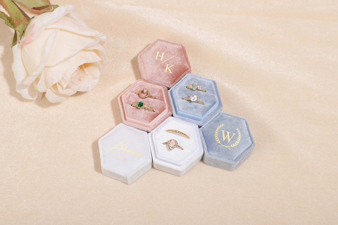 Ring Box Personalized Velvet Ring Box, Engagement Ring Box, Wedding Gift ...