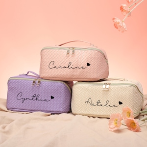 Custom Cosmetic Bags, Personalized Knitted Makeup Bag, Birthday Gift, Cosmetic Bag Pouch, Bridesmaid Gifts Proposal, Travel Toiletry Bag