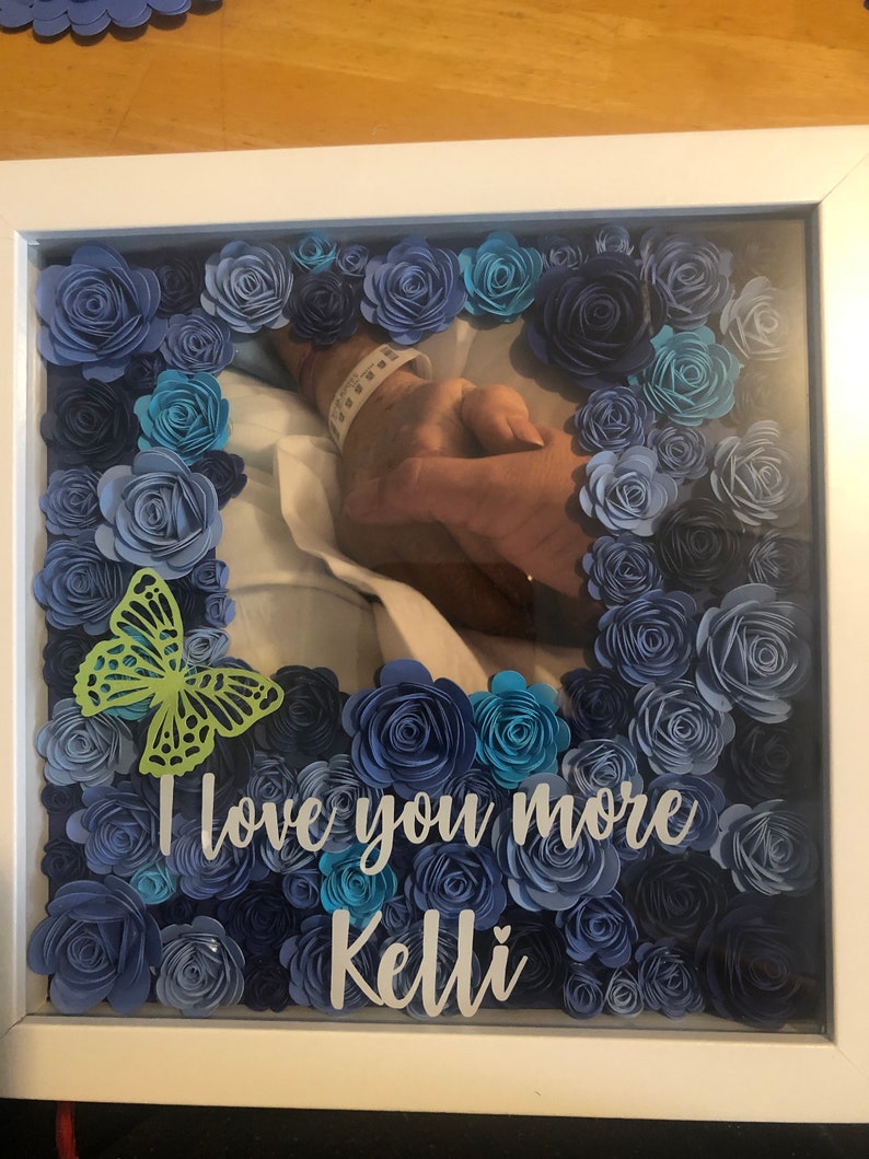 8x8 Flower Shadow Box With Photo Etsy