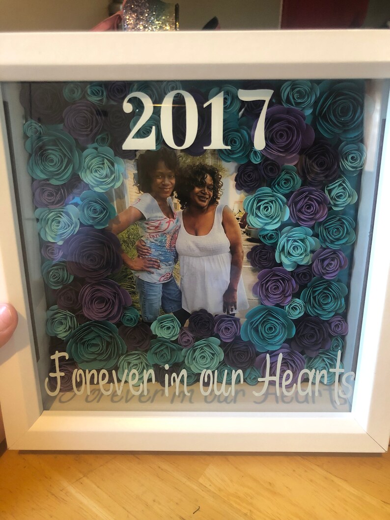 8x8 Flower Shadow Box With Photo Etsy