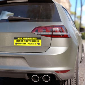 700 Rats Driving Funny Bumper Sticker, Meme Car Magnet, Waterproof Vinyl Decals image 2