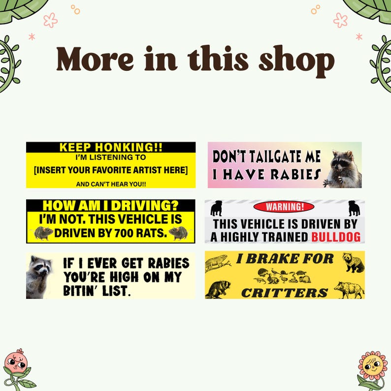 700 Rats Driving Funny Bumper Sticker, Meme Car Magnet, Waterproof Vinyl Decals image 11