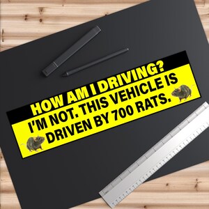 700 Rats Driving Funny Bumper Sticker, Meme Car Magnet, Waterproof Vinyl Decals image 3