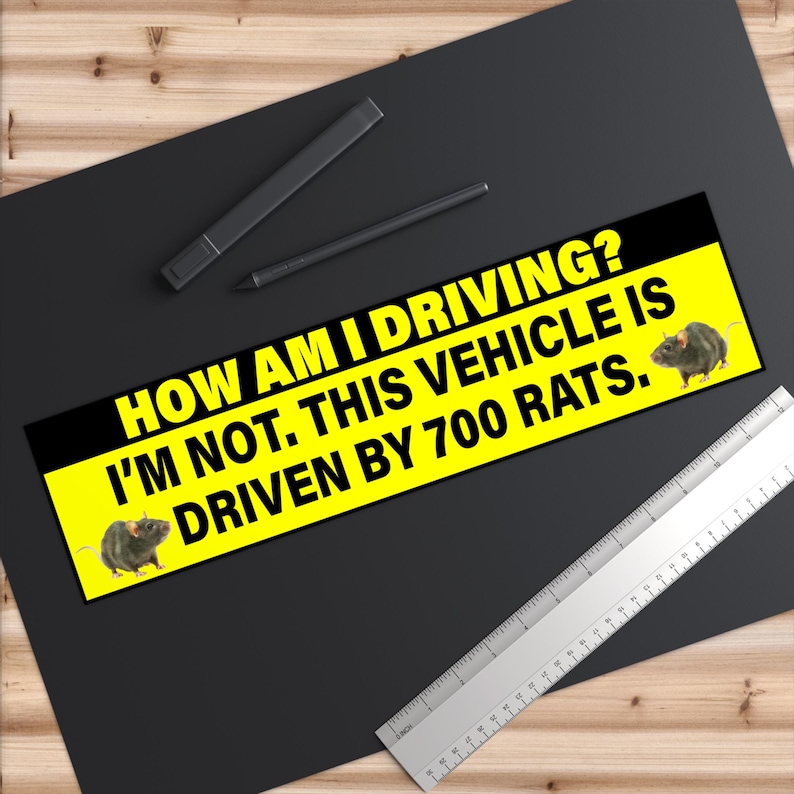 700 Rats Driving Funny Bumper Sticker, Meme Car Magnet, Waterproof Vinyl Decals image 3