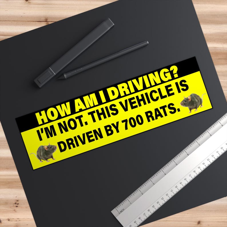 700 Rats Driving Funny Bumper Sticker, Meme Car Magnet, Waterproof Vinyl Decals image 6