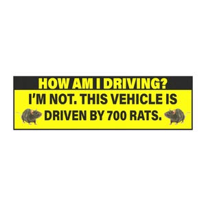 700 Rats Driving Funny Bumper Sticker, Meme Car Magnet, Waterproof Vinyl Decals image 4